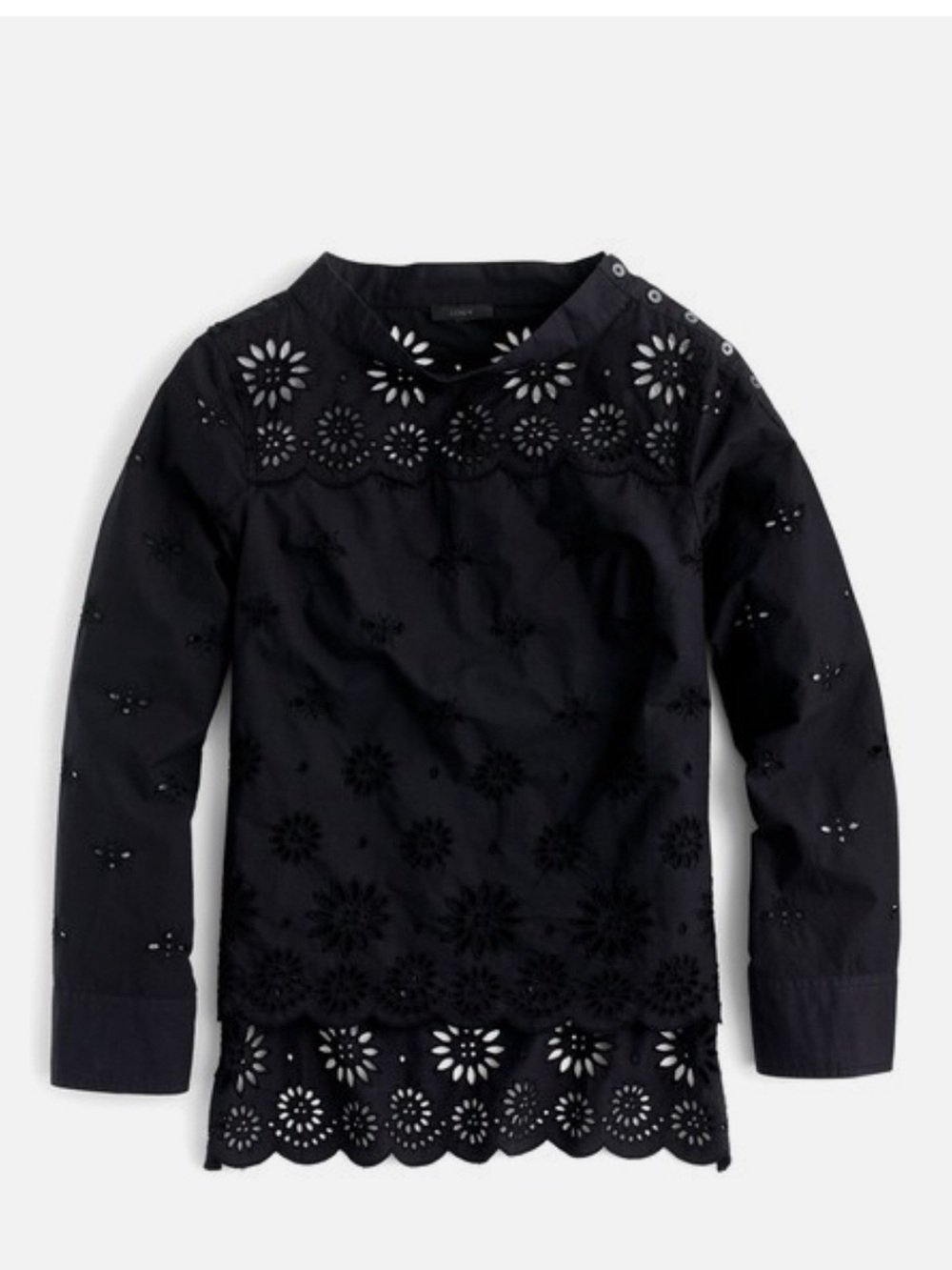 J.Crew Funnelneck Shirt in Eyelet
